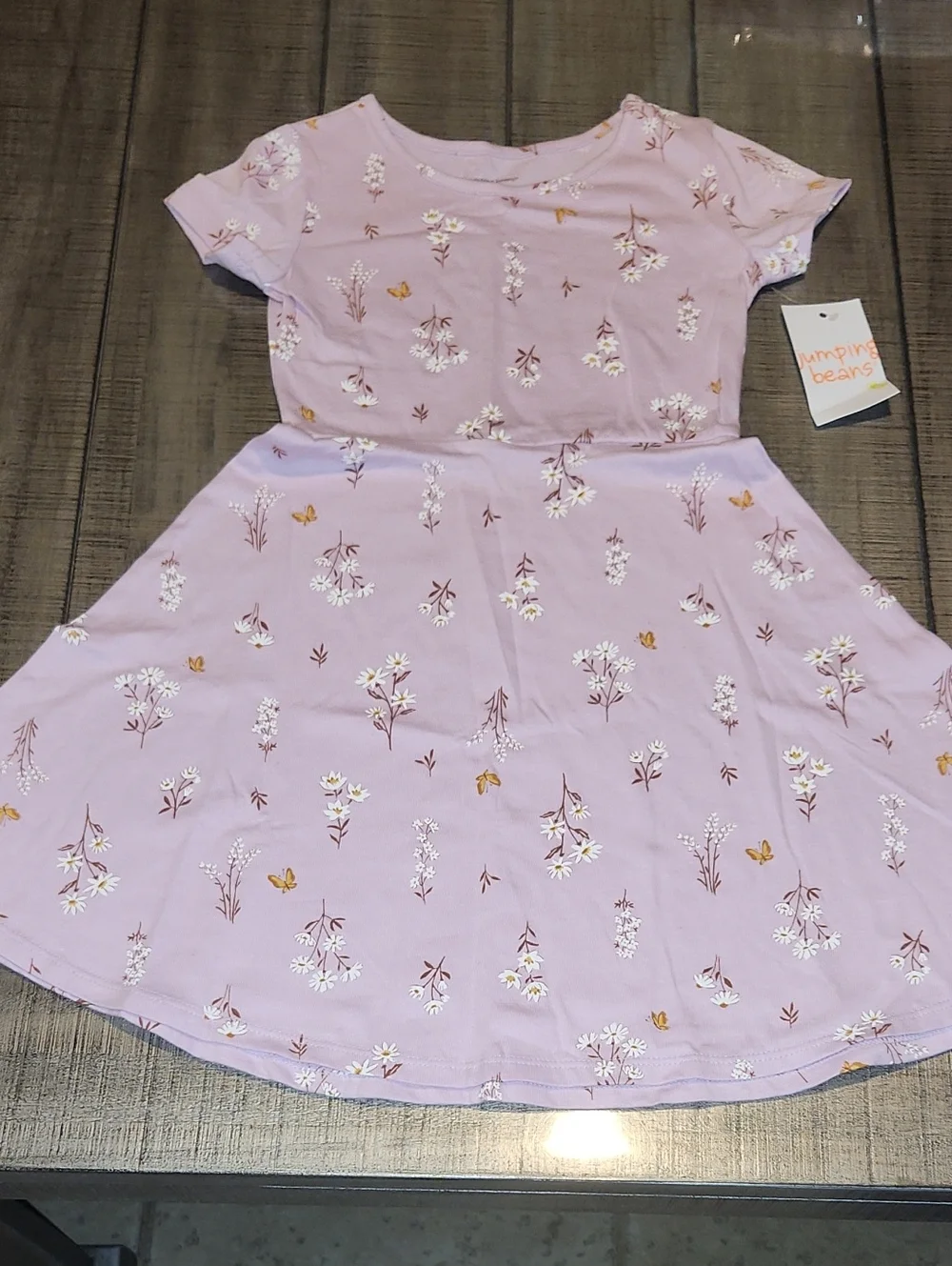 NWT jumping beans Light Pink Floral Short-Sleeve Twirl Dress